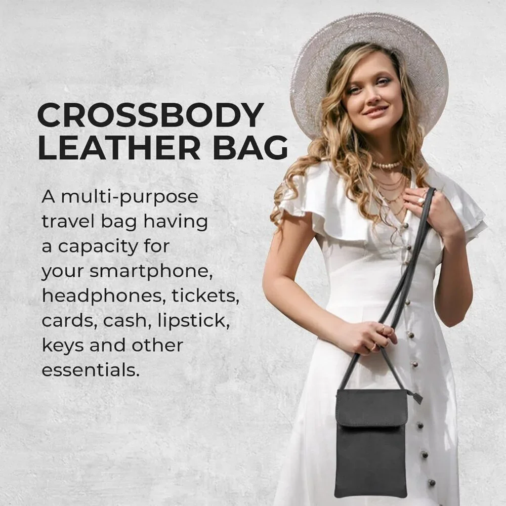 Leather Small Crossbody Purse for Women Compact Lightweight Stylish Durable